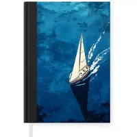 MuchoWow Notitieboek - Schrijfboek - Zeilboot - Water - Abstract - Schaduw - Notitieboekje klein - A5 formaat - Schrijfblok