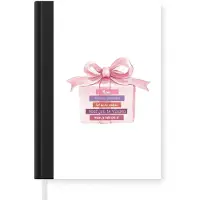 MuchoWow Notitieboek - Schrijfboek - Cadeau - Strik - Tekst - Roze - Notitieboekje klein - A5 formaat - Schrijfblok