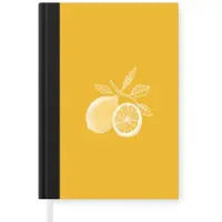 MuchoWow Notitieboek - Schrijfboek - Citroenen - Illustratie - Minimalistisch - Geel - Notitieboekje klein - A5 formaat - Schrijfblok