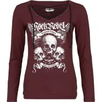 Rock Rebel by EMP Shirt met lange mouwen - Stay Awake - S tot XXL - voor Vrouwen - donkerrood - Maat L