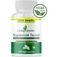 Livinggreens Magnesium tauraat + vitamine B6 voordeelverpakking 240 vcaps