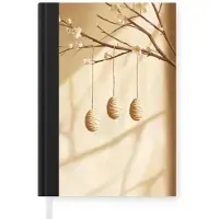 MuchoWow Notitieboek - Schrijfboek - Beige - Paastak - Eieren - Notitieboekje klein - A5 formaat - Schrijfblok