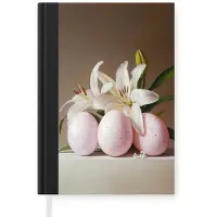 MuchoWow Notitieboek - Schrijfboek - Lelies - Eieren - Pasen - Notitieboekje klein - A5 formaat - Schrijfblok