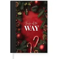 MuchoWow Notitieboek - Schrijfboek - Kerst - Quote - Rood - Kerstballen - Notitieboekje klein - A5 formaat - Schrijfblok - Kerst - Cadeau - Kerstcadeau voor mannen, vrouwen en kinderen