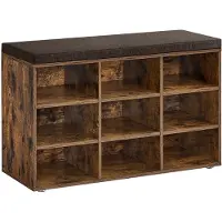 Mazazu - Schoenenbank - 9 Vakken - Met kussen - Vintage Bruin - 78.5x30.3x48