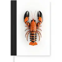 MuchoWow Notitieboek - Schrijfboek - Kreeft - Zwart - Oranje - Wit - Uniek - Notitieboekje klein - A5 formaat - Schrijfblok