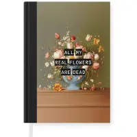 MuchoWow Notitieboek - Schrijfboek - Bloem - Quote - Vintage - Art - Notitieboekje klein - A5 formaat - Schrijfblok