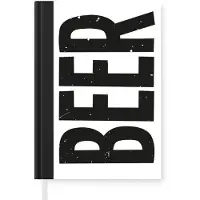 MuchoWow Notitieboek - Schrijfboek - Bier - Japandi - Decoratie - Zwart - Notitieboekje klein - A5 formaat - Schrijfblok