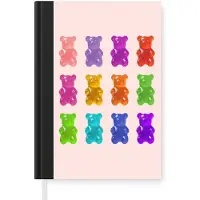 MuchoWow Notitieboek - Schrijfboek - Beer - Kleurrijk - Snoep - Notitieboekje klein - A5 formaat - Schrijfblok