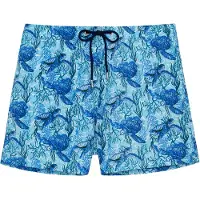 Hom Zwemshorts ' Beach Boxer Tartane ' blauw / aqua