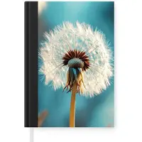 MuchoWow Notitieboek - Schrijfboek - Paardenbloem - Natuur - Bloemen - Blauw - Notitieboekje klein - A5 formaat - Schrijfblok