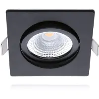 EcoDim - LED Spot - Inbouwspot - ED-10026 - 5W - Waterdicht IP54 - Dimbaar - Dim to Warm - Warm Wit 2000K-3000K - Mat Zwart - Aluminium - Vierkant - Kantelbaar