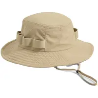 Beechfield - Safari hoed - Bucket hat - Vissershoedje - Zonnehoed - Met kinband - UPF50+ bescherming - Beige - Maat S/M