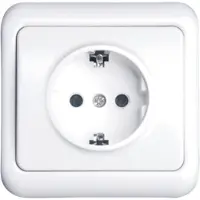 BES LED Wandcontactdoos - Aigi Cuka - Inbouw - 1-voudig - Randaarde - Incl. Afdekraam - Wit