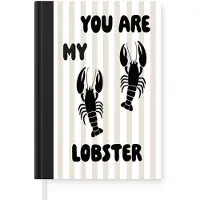 MuchoWow Notitieboek - Schrijfboek - Lobster - Beige - Minimalistisch - Notitieboekje klein - A5 formaat - Schrijfblok