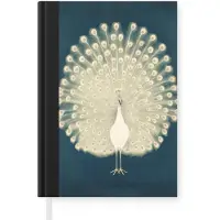 MuchoWow Notitieboek - Schrijfboek - Vogel - Blauw - Vintage - Notitieboekje klein - A5 formaat - Schrijfblok