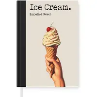 MuchoWow Notitieboek - Schrijfboek - Ice cream - Softijs - Kleurrijk - Kers - Notitieboekje klein - A5 formaat - Schrijfblok