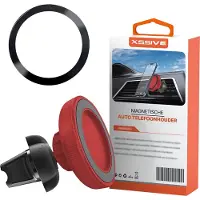 Xssive Telefoonhouder Auto Ventilatie - Geschikt voor MagSafe Autohouder - GSM Houder Auto Magneet - Ventilatierooster - Telefoonhouders Auto Magnetisch - Rood