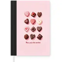 MuchoWow Notitieboek - Schrijfboek - Chocolaatjes - Hartvormig - Liefste - Notitieboekje klein - A5 formaat - Schrijfblok