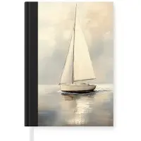 MuchoWow Notitieboek - Schrijfboek - Zeilschip - Zee - Bewolkt - Notitieboekje klein - A5 formaat - Schrijfblok