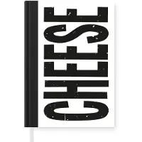 MuchoWow Notitieboek - Schrijfboek - Zwart - Vintage - Cheese - Japandi - Notitieboekje klein - A5 formaat - Schrijfblok