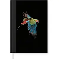 MuchoWow Notitieboek - Schrijfboek - Papegaai - Kleurrijk - Vleugels - Sierlijk - Notitieboekje klein - A5 formaat - Schrijfblok