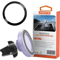 Xssive Telefoonhouder Auto Ventilatie - Geschikt voor MagSafe Autohouder - GSM Houder Auto Magneet - Ventilatierooster - Telefoonhouders Auto Magnetisch - Paars