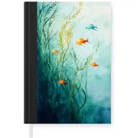MuchoWow Notitieboek - Schrijfboek - Waterplanten - Vissen - Kleurrijk - Water - Notitieboekje klein - A5 formaat - Schrijfblok