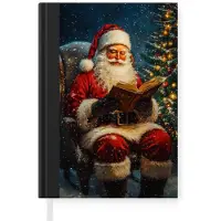 MuchoWow Notitieboek - Schrijfboek - Kerstman - Kerst - Winter - Kerstboom - Notitieboekje klein - A5 formaat - Schrijfblok - Kerst - Cadeau - Kerstcadeau voor mannen, vrouwen en kinderen