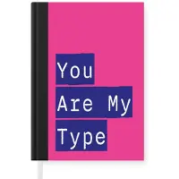 MuchoWow Notitieboek - Schrijfboek - Valentijn - Tekst - Love - Notitieboekje klein - A5 formaat - Schrijfblok