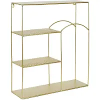Home Deco Factory Wandplank/wandrek Roma Arte - goud - metaal - 44 x 12 x 45 cm