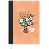 MuchoWow Notitieboek - Schrijfboek - Boeket - Strikje - Quote - Notitieboekje klein - A5 formaat - Schrijfblok