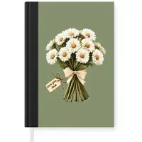 MuchoWow Notitieboek - Schrijfboek - Lint - Boeket - Groen - Quote - Notitieboekje klein - A5 formaat - Schrijfblok