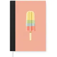 MuchoWow Notitieboek - Schrijfboek - Waterijsje - Pasteltinten - Minimalistisch - Notitieboekje klein - A5 formaat - Schrijfblok