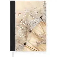MuchoWow Notitieboek - Schrijfboek - Paardenbloem - Abstract - Natuur - Beige - Notitieboekje klein - A5 formaat - Schrijfblok