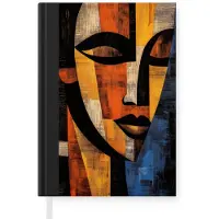 MuchoWow Notitieboek - Schrijfboek - Abstract - Portret - Kleurvakken - Notitieboekje klein - A5 formaat - Schrijfblok