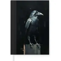MuchoWow Notitieboek - Schrijfboek - Raaf - Vogels - Zwart - Notitieboekje klein - A5 formaat - Schrijfblok