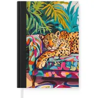 MuchoWow Notitieboek - Schrijfboek - Luipaard - Kleurrijk - Tropisch - Notitieboekje klein - A5 formaat - Schrijfblok