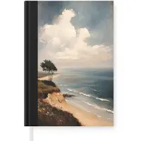 MuchoWow Notitieboek - Schrijfboek - Klif - Zee - Boom - Notitieboekje klein - A5 formaat - Schrijfblok