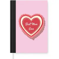 MuchoWow Notitieboek - Schrijfboek - Tekst - Hartje - Moeder - Roze - Notitieboekje klein - A5 formaat - Schrijfblok