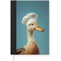 MuchoWow Notitieboek - Schrijfboek - Eend - Koksmuts - Cute - Vogel - Notitieboekje klein - A5 formaat - Schrijfblok
