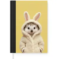 MuchoWow Notitieboek - Schrijfboek - Egel - Paashaas - Kostuum - Notitieboekje klein - A5 formaat - Schrijfblok