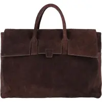 Manfield Donkerbruine suède weekendtas | Maat Onesize