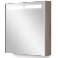 Maxaro Spiegelkast Met Verlichting Modulo 70x70cm Eiken Badkamer Spiegelkast | Spiegelkast Badkamer | Spiegelkast met Verlichting