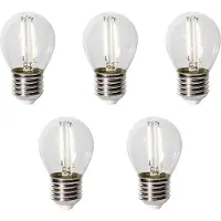 LUEDD Set van 5 E27 LED Lampen P45 Schemersensor 3W 250 lm 3000K