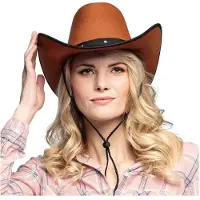 Boland - Hoed cowboy Wichita bruin Bruin - 59 - Volwassenen - Unisex - Cowboy - Indiaan
