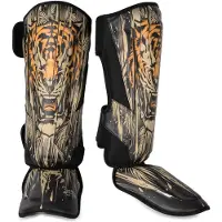 Venum Tiger Scheenbeschermers Zwart Neon Oranje - M