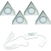 Hera Delta Led set van 4 spots onderbouw 24V/15W RVS look LVSET4DELI