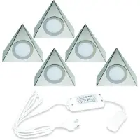 Hera LED 24V / 15W Onderbouw set Delta 5 Spots kleur Rvs LVSET5DELI
