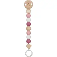 Goki Fopspeenketting - Hart Roos - L21cm - Hout